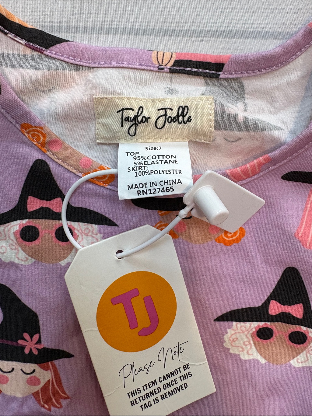 Taylor Joelle Witch Print Tulle Dress With Purple Skirt — image 2 of 3